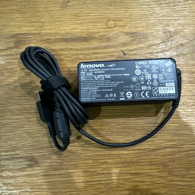 Genuine Lenovo 45W Laptop Charger - 20V 2.25A - Model ADLX45NDC3A - UK Plug - Used, Tested Working