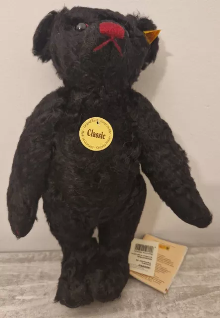 Steiff Teddybär Classic Schwarz 005992 28cm Mohair Neu Sammlerzustand