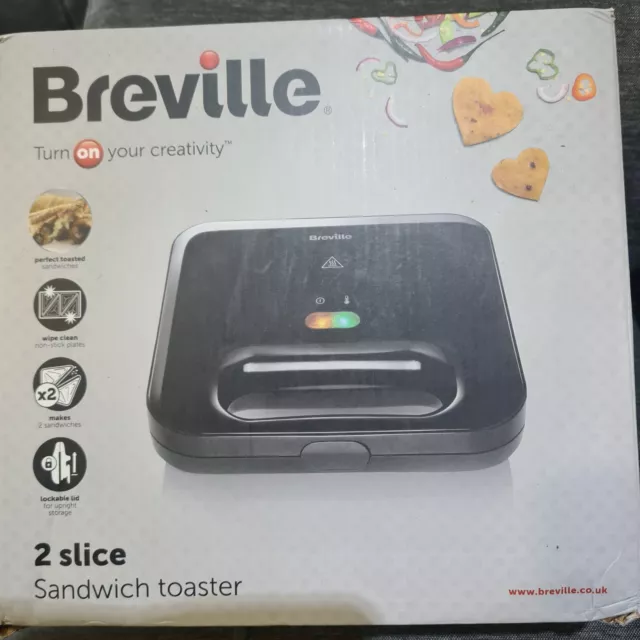 Cool Touch Breville VST057 2 Slice Sandwich Toaster - Black 750