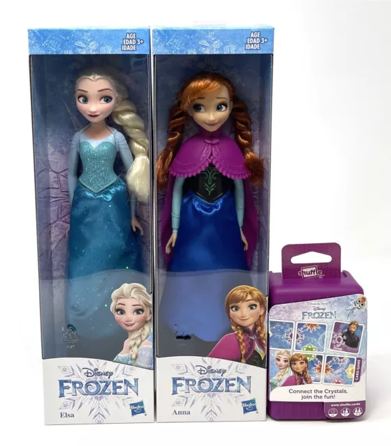 Disney Frozen Elsa Anna Fashion Doll and Card Game Girl's Bargain Box Toy Bundle