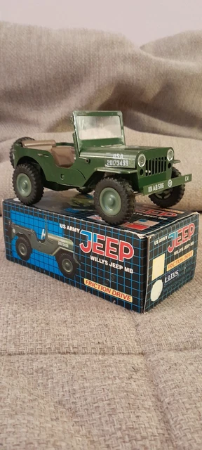 ANCIEN JOUET RARE Ichiko Jeep Alitalia Avion Aeroport Tole 1960