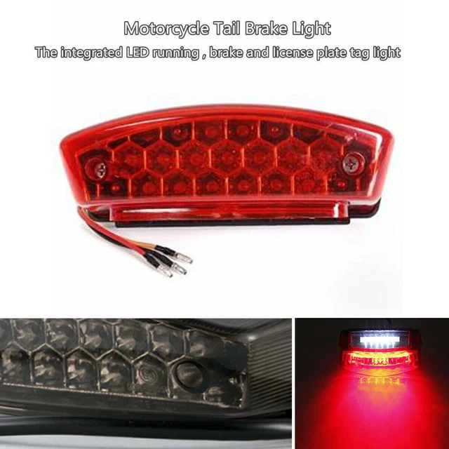 5W 21 LED Motorcycle Scoter Rear Tail Brake Light License Number Plate Lamp Part