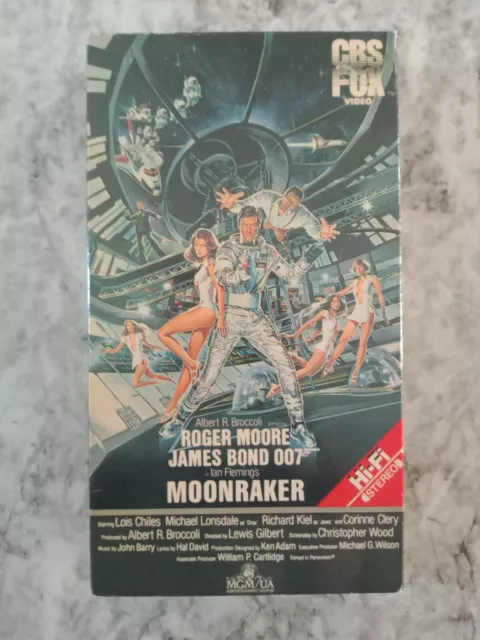 MOONRAKER VHS VCR Video Tape Used Roger Moore James Bond 007 CBS FOX ...