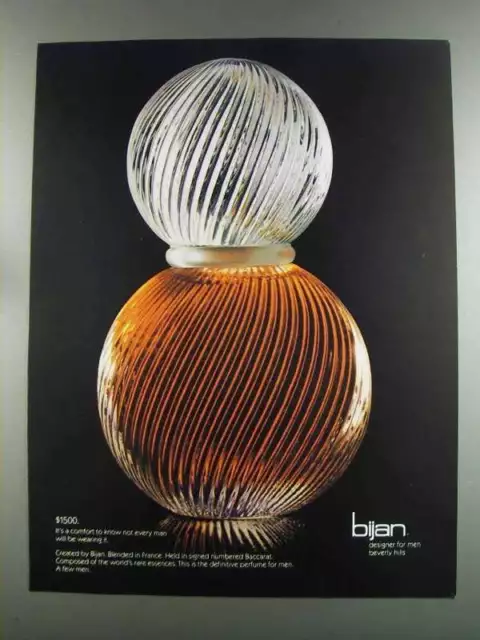 1982 Bijan Cologne Ad - $1500 Not Every Man Wearing