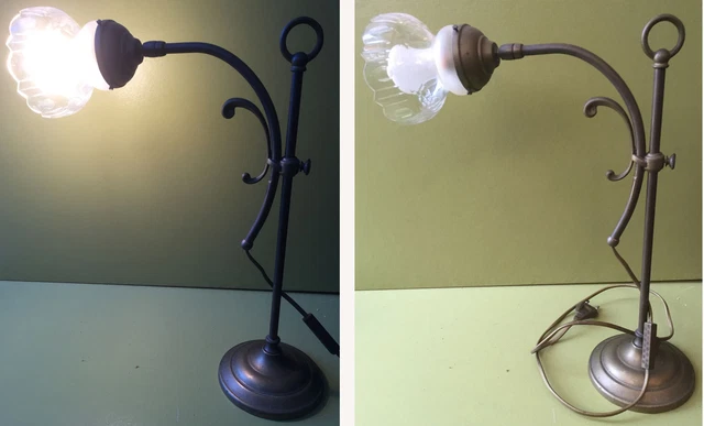 Lampe art deco 3 tulipe s verre moulé dépoli à gradins art déco pour lustre ou lampe années 30