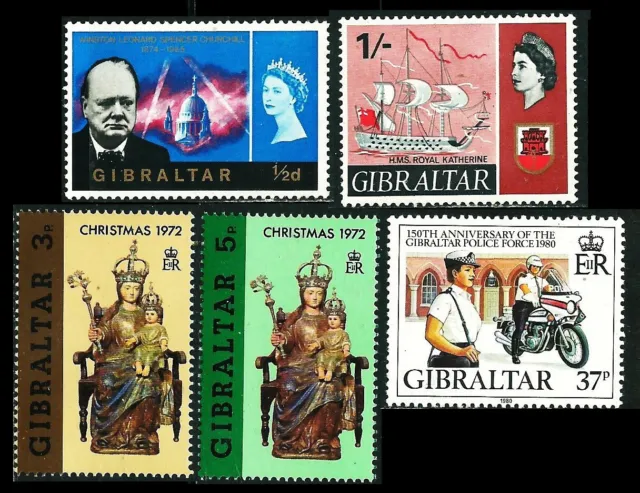 GIBRALTAR 1965/80: Churchill, Schiff, Christmas, Polizei */** (G631)