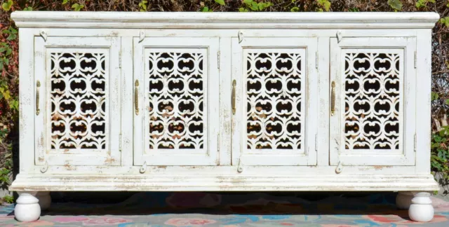 White Shabby Chic Buffet French Country Distressed Cabinet Timber Sideboard