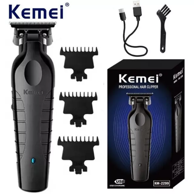 Men's Cordless Hair Clipper USB Rechargeable Electric Hair Clipper Trimmer Kemei