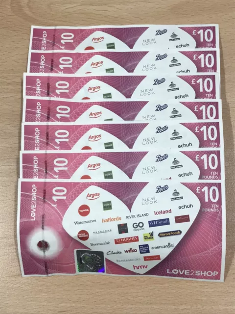Love 2 Shop Vouchers - £70.00