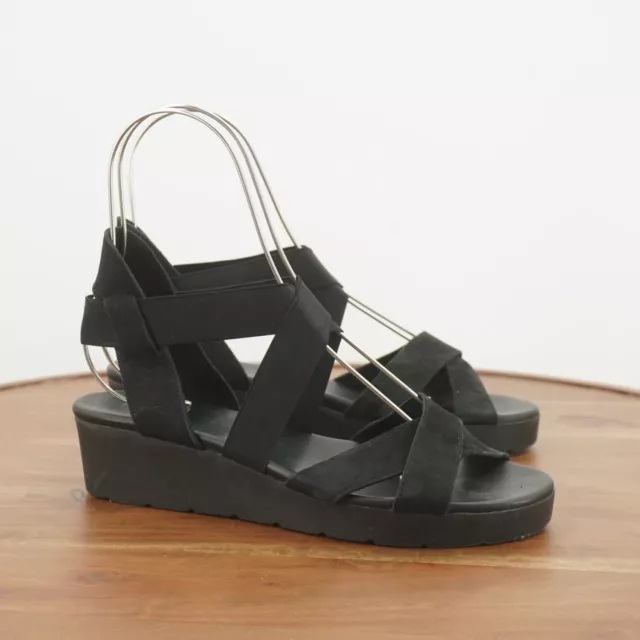 Arche Womens Sandals Wedge Platform Heel Black Suede Strappy Size 39 EU / 8 US