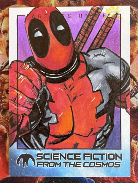 DEADPOOL sketch by Aaron Laurich from Science Fiction: From the Cosmos! set 1/1