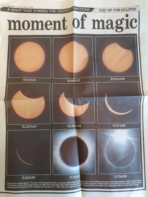 Newspaper Article 1999 Day of the Eclipse Daily Mail