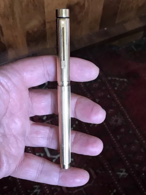 Vintage Gold Plated Sheaffer TARGA Fountain Pen With Solid 14ct Yellow Gold Nip