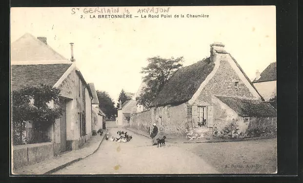 CPA Saint-Germain-les-Arpajon, Le Rond Point de la Chaumière 1912