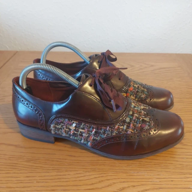 CLARKS NARRATIVE HAMBLE Oak Brogues Oxblood Burgundy Tweed UK Size 7D Used 33.78 PicClick UK