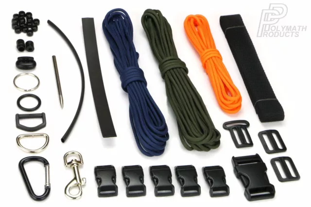 ADAPT AND SURVIVE maßgeschneidertes Paracord & Gurtband Kit 550 Kordel Nadelschnallen Armband