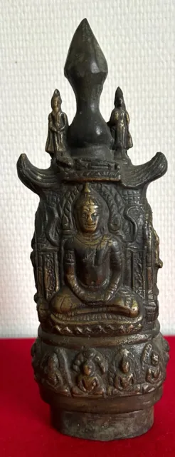 Fine Art: Antique Phra Sum Kwak Buddha in Bronze - Burma - 1925