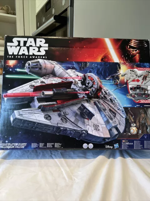 Star Wars Millennium Falke Nervenpistole + 3 Figuren Hasbro Force Awakens verpackt Sehr guter Zustand