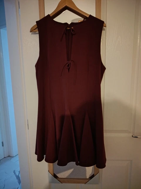 burgundy shift dress Heard It Before Burgundy Cotton Belted Mini Shirt Dress main image 0