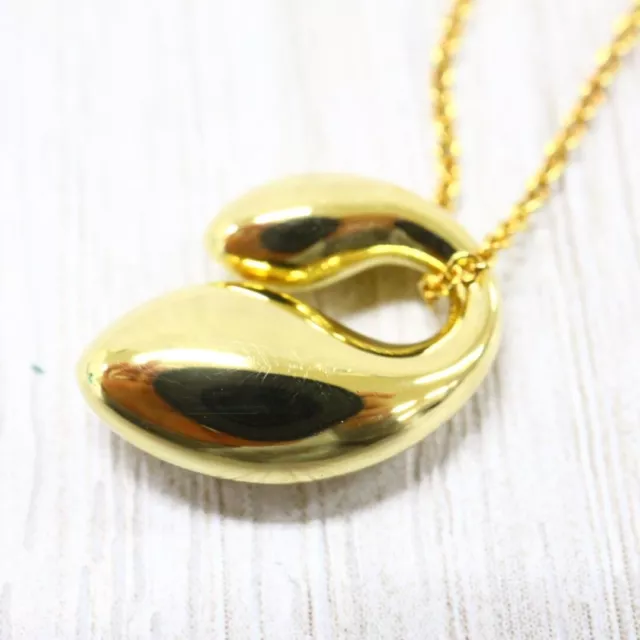 Auth Tiffany Co. Large Double Teardrop Yellow Gold Necklace 750 K18 used