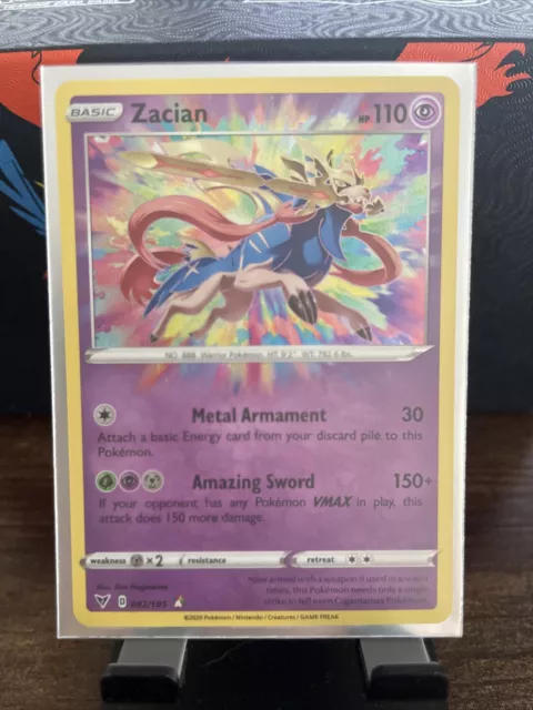 Pokemon Zacian Amazing Rare Holo Vivid Voltage 082/185  NM/Mint