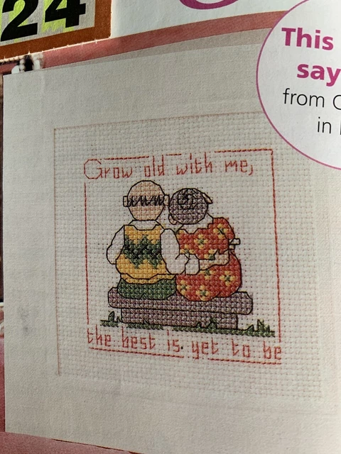 Stitcher’s Sayings Grow Old With Me Cross stitch Card chart