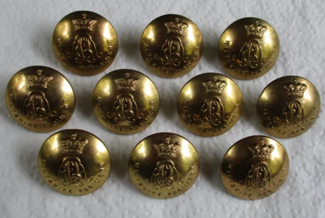 10x UK Army:"THE WILTSHIRE REGIMENT BRASS BUTTONS" (Large Size, 25mm, WW2 Era)