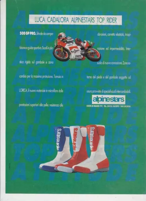 advertising Pubblicità-STIVALI MOTO ALPINESTARS -L.CADALORA-BOOTS  MX VINTAGE