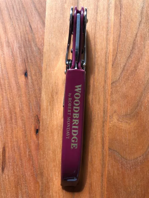 Burgundy Corkscrew Wine Key Bottle Opener Foil Cutter Woodbridge Mondavi Branded