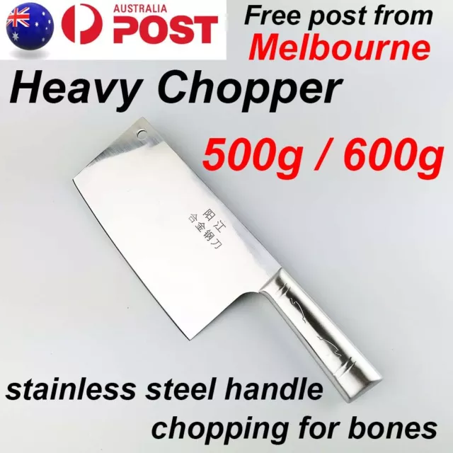 Chinese Kitchen Knife Chef Cleaver Chopping Stainless Steel Cutter Sharpener AU