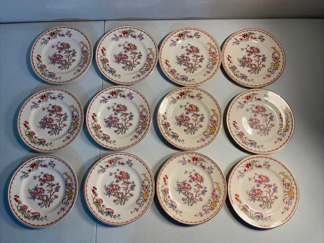 Old Ivory Syracuse China OPCO Flowers Bird Bombay 6.25" Bread Plates - Set of 12
