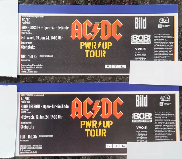 AC/DC POWER UP Tour 2024 Dresden 19. Juni 2024, 2 Tickets, Stehplatz