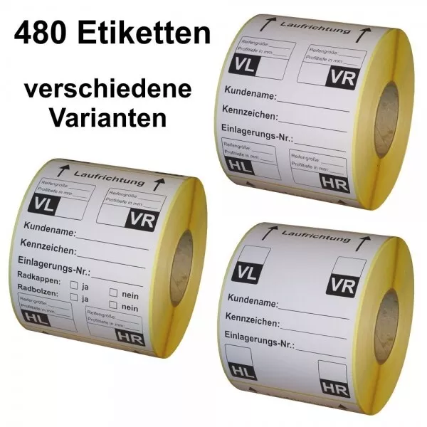 Reifenetiketten pour le Dépôt - 100 X 150 MM - 480 Pièce De Roulette la Souris /