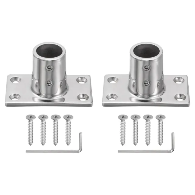 2pcs Boat Hand Rail Fitting 90 Degree 7/8" Rectangular Base 316 Stainless Steel