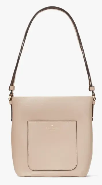 Kate Spade Elsie Warm Beige Pebbled Leather Bucket Bag KE389 Purse NWT $359 FS