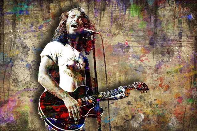 CHRIS CORNELL 20x30in Poster, SOUNDGARDEN Tribute Pop Art Memorial  Free Ship US