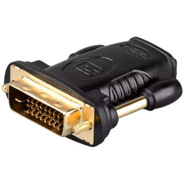 HDMI DVI Adaptateur 19-pol. Prise HDMI > Dvi-D (24+1) Fiche Plaquée Or #a879