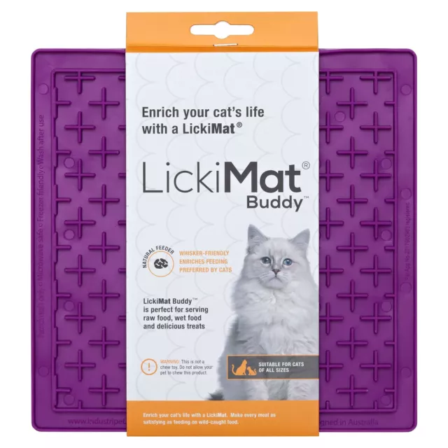 LickiMat Buddy Chat Violet, Anti-schling-matte pour Chats, Neuf