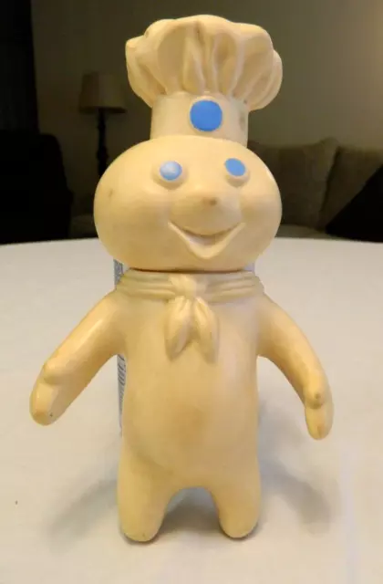 Vintage Pillsbury Doughboy Rubber Toy White 1971 Figurine Head Rotates Minn. USA