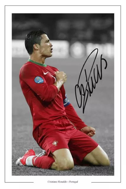 CRISTIANO RONALDO Signed Autograph PHOTO Gift Signature Print PORTUGAL Soccer