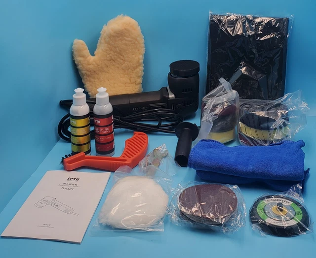 SPTA 3 Inch 780W Dual Action Machine Electric Car Polisher Polishing Pads Kit