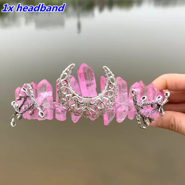 Femme Bandeau Cristal Arc-en-Ciel Coiffure Lune Crown Avec Peignes Mariage Robe 3