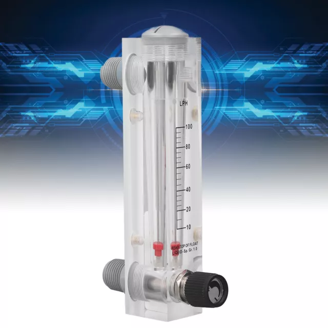 Liquid Meter Adjustable Panel 10‑100LPH Acrylic Water Flowmeter