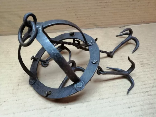 Vintage Antique Hand Forged Well Hook, Antique Forged Hooks, Wrought Iron.