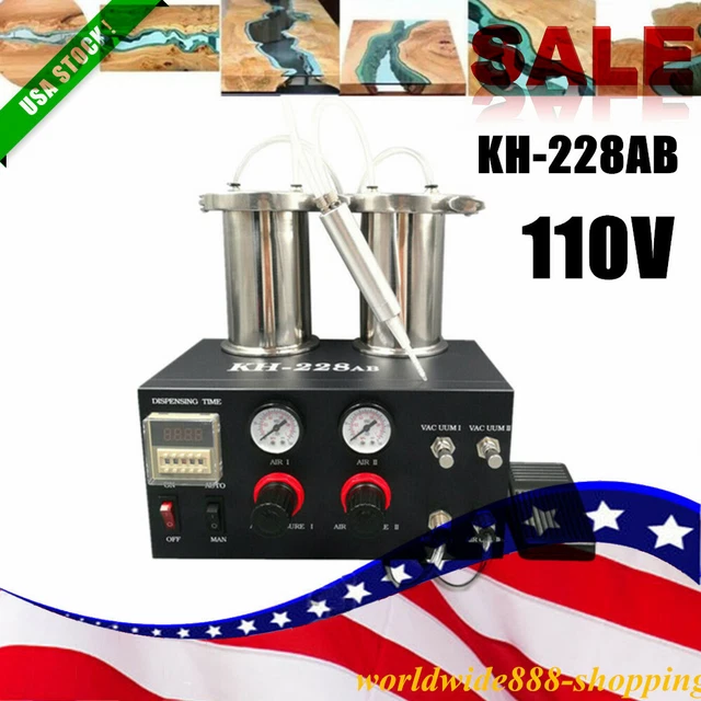 8W Semi-auto 2-liquid Glue Dispenser Dispensing Machine AB Glue Epoxy Resin