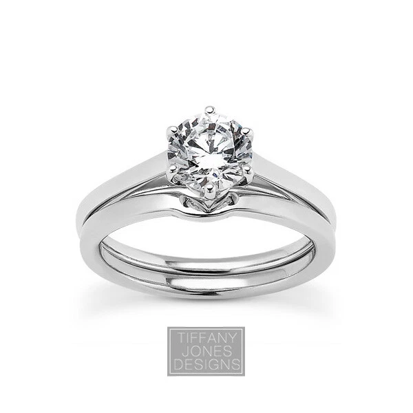 1ct F SI2 Round Earth Mined Certified Diamond 14k Gold Ring with Wedding Band