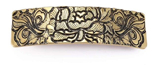 Pince à Cheveux Ethnique Femme Avec 3 Fleurs En Cuir - Couleurs Rouge, Marron Clair Et Bronze - Neuf Sans étiquettes