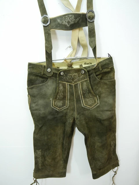 Marjo gut erhalten Lederhose mit Träger braun für Oktoberfest oder Wandern Gr.54