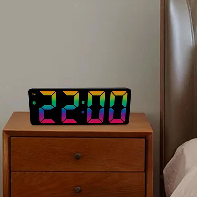Digital LED Alarm Clock Snooze Temperature Date Time Desk Display Dimmable Clock