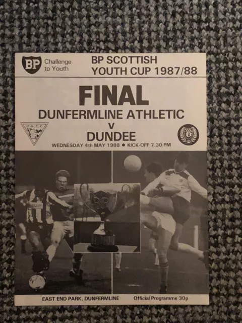 Dunfermline Athletic v Dundee - 1987/88 - Scottish Youth Cup Final - Programme